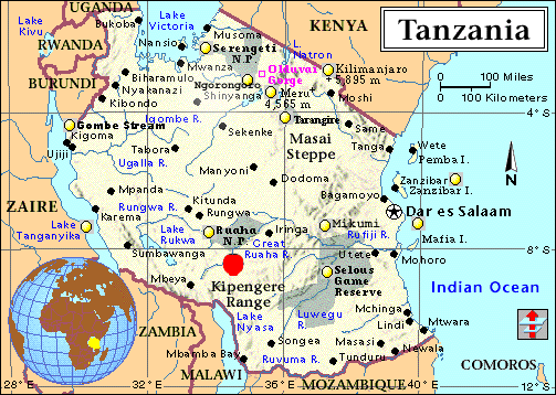 Kitandililo liegt ca. 500 Km westlich von Dar-es-Salaam im Hochland von Sdtanzania.